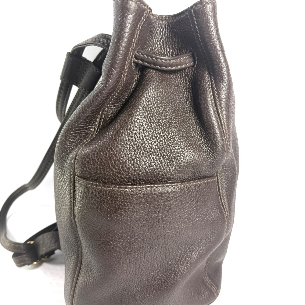 Coach Brown Pebble Leather Backpack - Picture 6 of 11